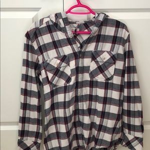 Hooded TNA flannel/plaid shirt.